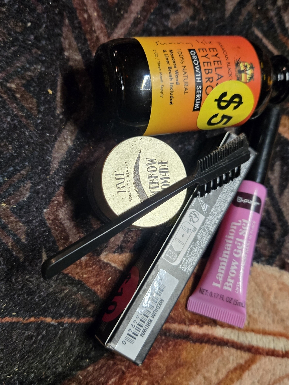 Tri Organic Beauty Brow Pomade & Laminating Gel Set - Black and Pink